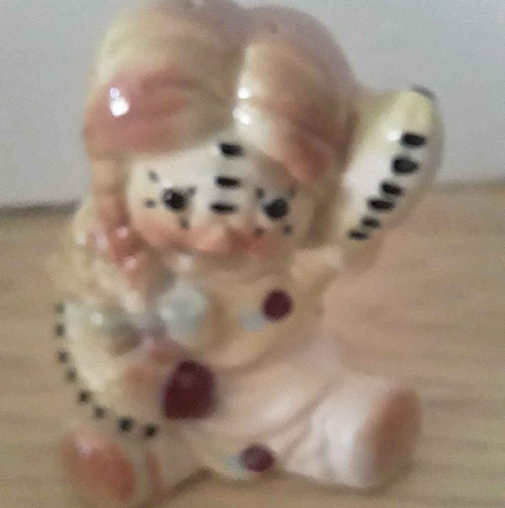 Vintage 1977  Ceramic Rag Dol dress as an Indian